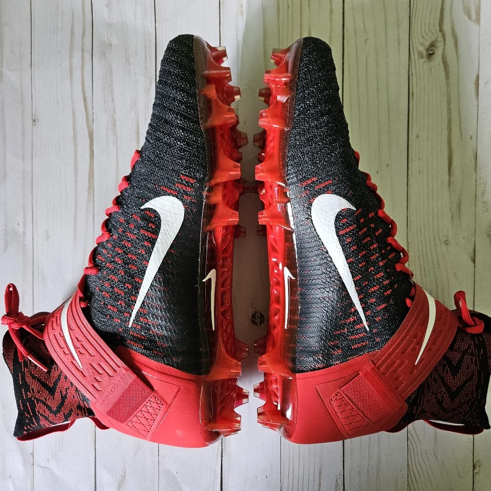 Nike Alpha Menace Elite 2 Flyknit Black/Red Cleats Men's Size 16 BV2077-009